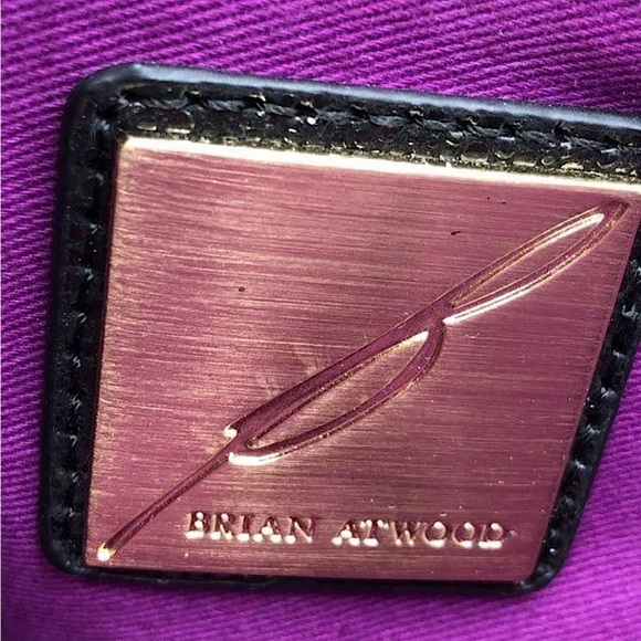 Brian Atwood Gorgeous Vintage Black Leather Evening Clutch Purse Bag ❤️❤️ - Picture 8 of 11